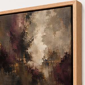 Close-up of the frame corner and canvas edge on October Nocturne