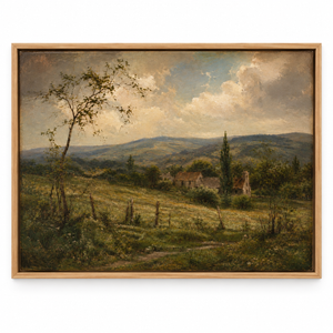 Quiet Country framed canvas wall art by Keeping Sunday
