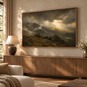 Stormbreak framed canvas viewed from the side, showing frame depth