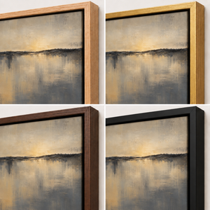 Frame finish options for The Great Divide: natural oak, walnut, black, antiqued gold and silver