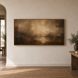 The Quiet Burn framed wall art hung on an open gallery wall